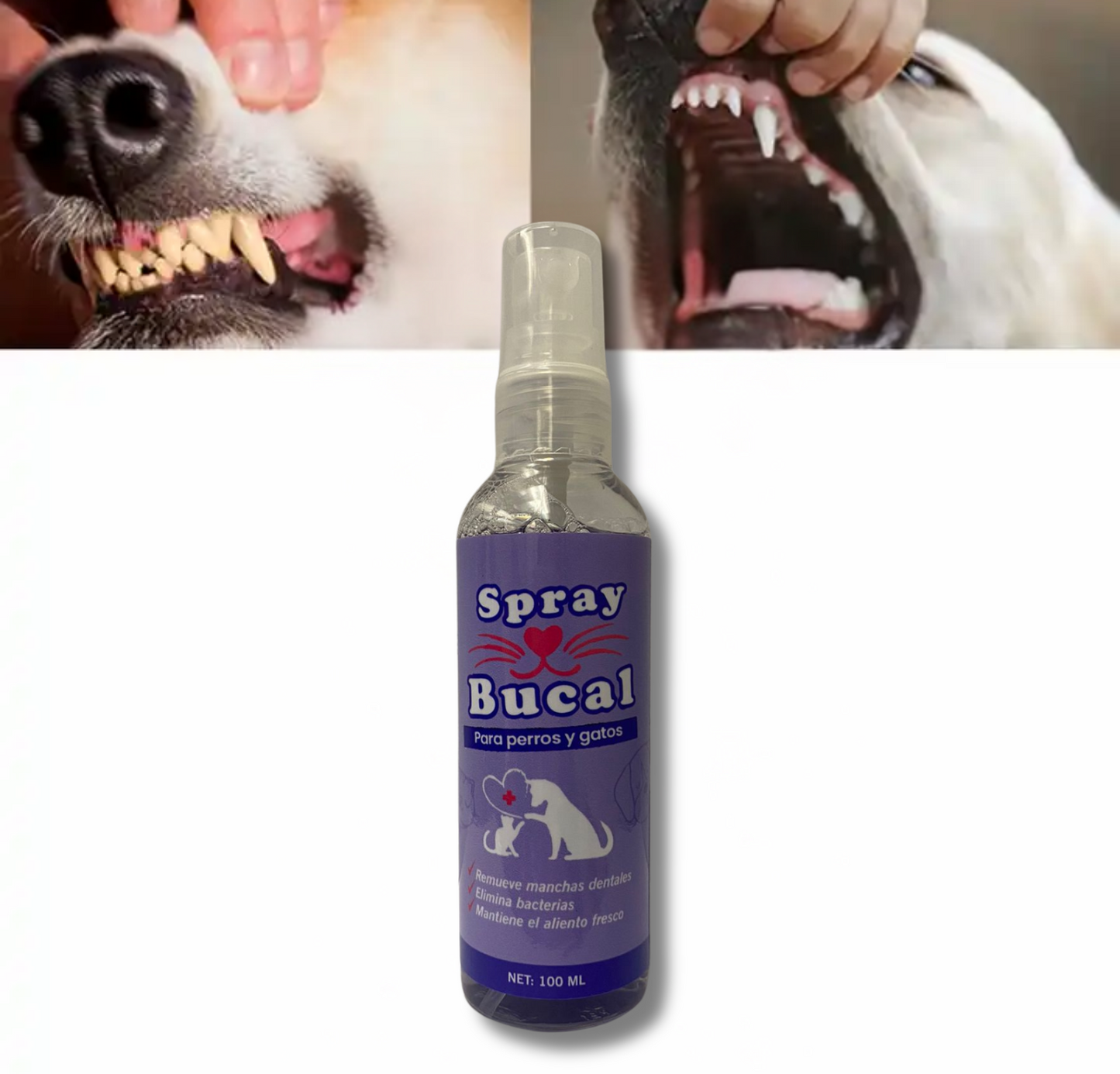 Spray Oral para Mascotas - Higiene Bucal Completa y Natural