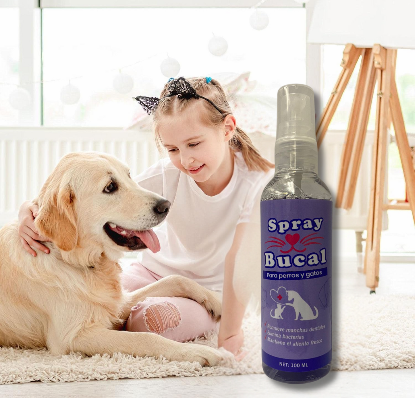 Spray Oral para Mascotas - Higiene Bucal Completa y Natural