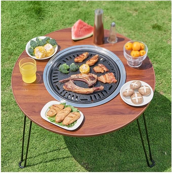 Mesa Moderna Redonda Plegable: Ideal para Té y Parrilladas al Aire Libre