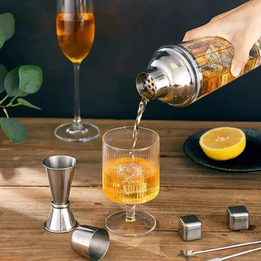 Coctelera de Cristal 450ml con Recetas: Perfecta para Cócteles en Casa