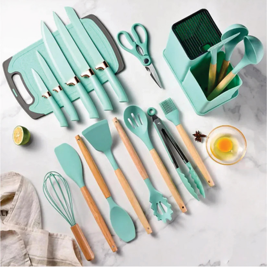 Kit de Utensilios de Cocina 19 en 1: Cocina Fácil, Práctica y sin Límites